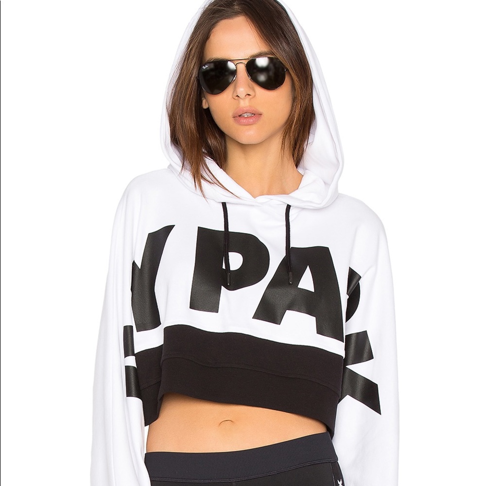 IVY PARK CROP HOODY IN WHITE
